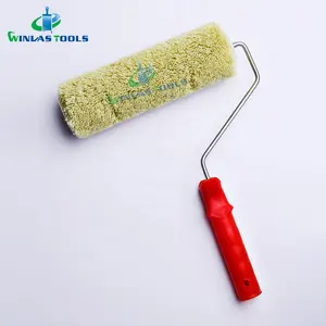 9 Inch Paint roller with red plastic handle Green thread acrylic paint roller cover