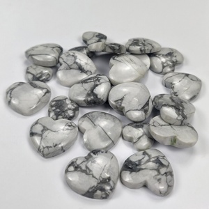Fournisseur en gros de cabochons en howlite blanche, pierres semi-précieuses de forme cœur, pierres précieuses naturelles pour la fabrication de bijoux - Product Image 2