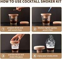 Kit de fumage pour cocktails avec 4 boîtes de copeaux de bois, idéal pour les cocktails fumés, le vin, le whisky, le bourbon, les boissons, le fromage et plus encore