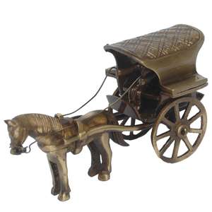 Sculpture de chariot de village en laiton antique imprimée sur mesure, technique de moulage poli, thème animal anime, cadeau artisanal - Product Image 5