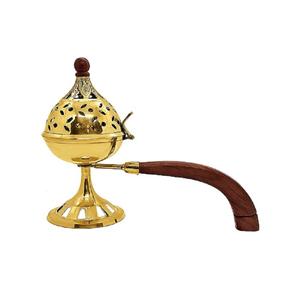 High Quality Hot Sale Handle Industrial Brass Incense <b>Burner</b> Wholesale Golden Brass Incense <b>burner</b> Brass Antique Incense <b>burner</b> - Product Image 5
