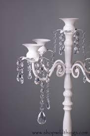 เชิงเทียนสีขาวพร้อมคริสตัลแขวน - Product Image 3
