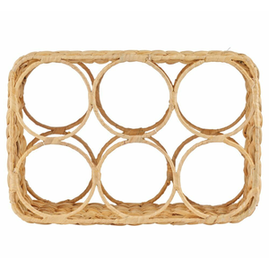 Point chaud jacinthe d'eau naturelle vin bouteille présentoir vintage style rotin 6 porte-bouteille casier à vin en gros de Vietnam - Product Image 2