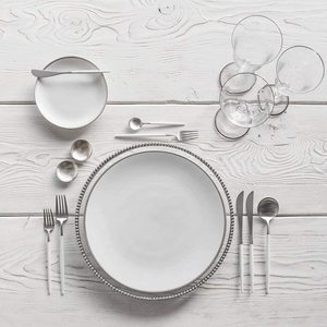 Ensemble de couverts en argent et blanc de 5 pièces cuillère de table, cuillère à thé, fourchette, fourchette à fruits et épandeur artisanat décoratif-par KSN - Product Image 4