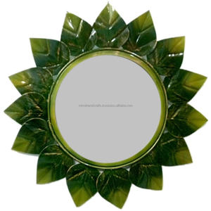 Espejo de flores de bronce negro texturizado - Product Image 5