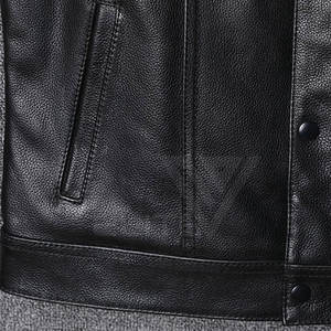 Gilet en cuir sans manches élégant et décontracté pour homme, col en V, coupe-vent, imperméable, respirant, vêtement d'extérieur, Pakistan authentique - Product Image 6