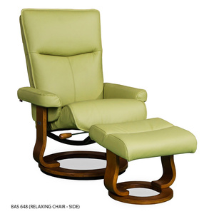 Sillón Relajante Rilaxa BAS648A para Sala de Estar, Diseño Escandinavo Moderno con Estructura de Madera y Tapicería de Cuero, Muebles de Lujo Modernos de Malasia - Product Image 2