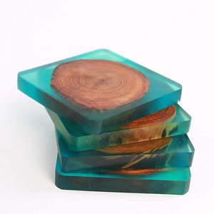 Wholesale Classic Wood and Resin Handmade Eco-Friendly Tea & <b>Coffee</b> Coasters Multi Color Carton Packed Made in India - Product Image 3