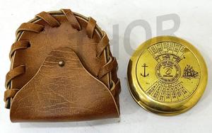 Antique 2\" Nautical Vintage Brass Flat <b>Compass</b> Lid Collectible Directional Magnetic Navigation Positioning Equipment - Product Image 6