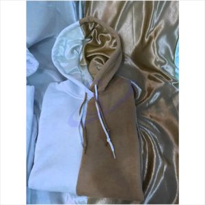 Sweat-shirt à capuche fendu bicolore doublé en Satin pour femme et homme, mode de haute qualité - Product Image 6