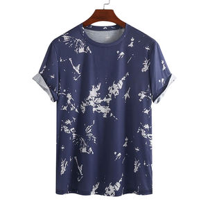 Camisetas informales holgadas de manga corta con cuello redondo y estampado de grafiti abstracto de verano para hombre - Product Image 1