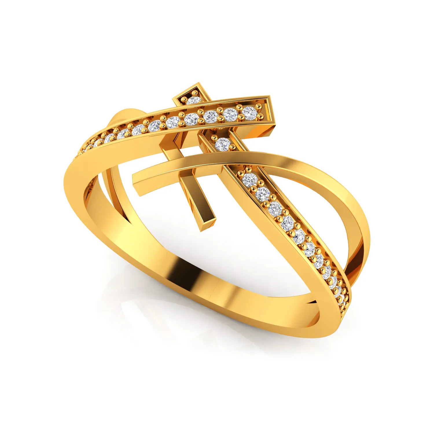 솔리드 18k 옐로우 골드 독특한 반지 장식 천연 다이아몬드 순수 골드 다이아몬드 약혼 고급 보석 제조 업체