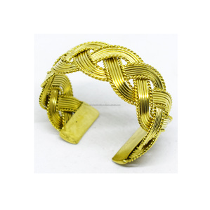 1990 Carolina Christmas Silver Cuff Jewelry Flower Gold Plated artisan Holi bracelet Ceramic Jewelry Gift for <b>Sister</b> - Product Image 1