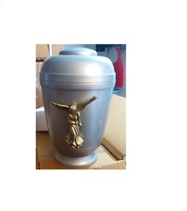 ALUMINIO GRIS con URNA DE CREMACIÓN DE ÁNGEL Brassworld Suministros funerarios premium de la India - Product Image 1