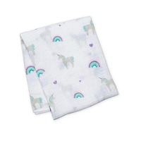 Couverture pour bébé en tissu mousseline, 100% coton biologique, certifié avec des pois