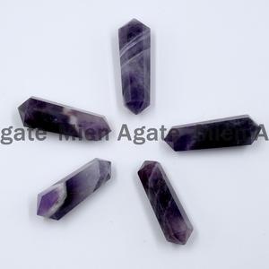 หินอาเกตคุณภาพพรีเมียม รูปทรงดินสอปลายแหลม แกะสลักสองด้าน สำหรับบำบัดรักษา ทำสมาธิ เรกิ ขายส่งจำนวนมาก - Product Image 2