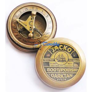 Brújula de reloj de sol de bolsillo antiguo de latón de alta calidad, instrumento de navegación náutica Vintage con tapa, regalo marítimo Steampunk - Product Image 5