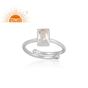 Anillo de piedras preciosas de cuarzo de cristal, fabricante de joyería, Plata de Ley 925 de alta calidad, proveedor de joyas - Product Image 2