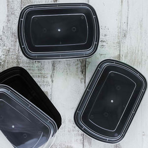 Produit chaud noir jetable micro-ondes en plastique prendre conteneur Rectangle préparation de repas conteneurs alimentaires pour les techniques d'injection de cuisine - Product Image 5