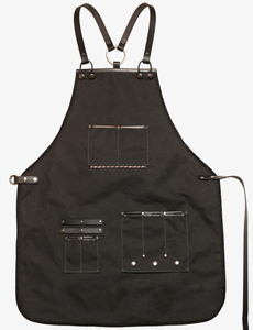 Delantales de Barista de nuevo diseño personalizado 2024, cuero PU de alta calidad con correas ajustables, uniformes de Hotel con logotipo bordado - Product Image 3