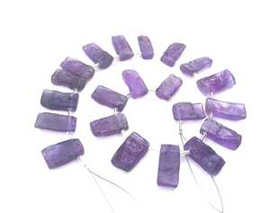 Pierre précieuse d'améthyste bleue naturelle non traitée coupe à la main forme rectangulaire rugueuse de qualité supérieure en gros février pierre de naissance bijoux bruts - Product Image 4