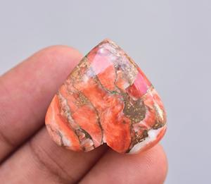 Arizona Turquoise Heart Cabochon Wholesale Turquoise Heart Shape Gemstone Sponge Coral With Copper Turquoise Heart Cabochon - Product Image 4
