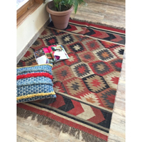 Tapis en laine indien Vintage fait à la main, tapis kilim