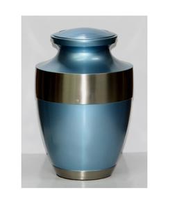 Urna Funeraria Americana para Adultos ZHE con Diseño Personalizable y Banda Plateada, Capacidad de 200/220 Pulgadas Cúbicas - Product Image 3