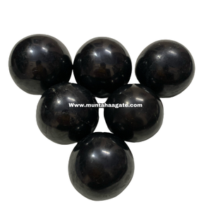 Vente en gros de sphères de shungite noire polie de qualité supérieure MUNTAHA AGATE, 40-55 mm, matériau cristallin de protection énergétique, maison, bureau - Product Image 6