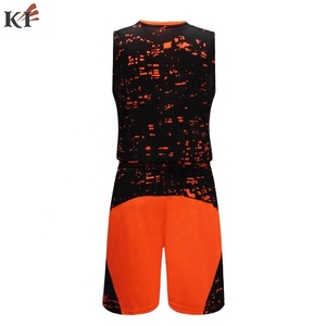 Ensemble de maillots de basket-ball sans manches unisexe, impression sublimée, orange et noir, évacuation de l'humidité, séchage rapide, coupe régulière, adulte, hiver, été - Product Image 3