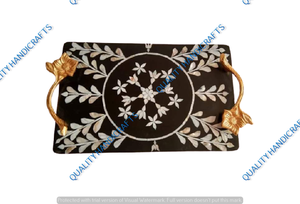 Ensemble de 3 plateaux de service en nacre grise en gros, hôtels, restaurants, incrustation d'os, taille personnalisée, articles de cuisine, artisanat de qualité - Product Image 4