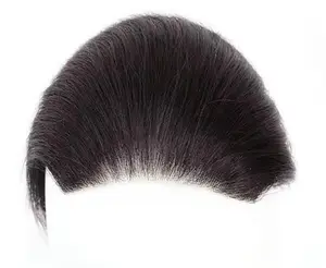Мужской парик, натуральная линия волос, V-образный стиль, передняя сверхтонкая кожа, ПУ основа, V-образный вырез, индийские ручная работа, запасные части для волос