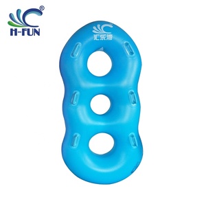 Bouée <span class=keywords><strong>gonflable</strong></span> personnalisée en PVC <span class=keywords><strong>pour</strong></span> parc aquatique, triple tube, <span class=keywords><strong>pour</strong></span> rivière paresseuse, certifiée CE, capacité 100-500 kg, H-Fun HF-037 - Product Image 1
