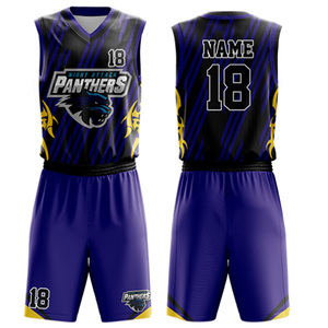 Sublimation Réversible de Basket-Ball Jersey, Conceptions Uniques Réversible de Basket-Ball Uniformes - Product Image 4