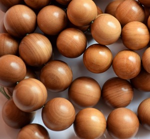 Riddhi Siddhi Sandal Wood Round Loose Beads Natural Dark Golden Brown Color for <b>Bracelet</b> Making From Rajasthan - Product Image 3