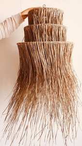 Decor Lamps Natural Handwoven Straw Hat Eco-friendly Lamp <b>Shade</b> Home Decor Sustainable Craft Pendant <b>Light</b> <b>Seagrass</b> - Product Image 3