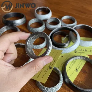 Jinwo 내구성 범용 자동차 배기 도넛 가스켓 48mm Dia 흑연 헤더 매니 폴드 다운 파이프 머플러 파이프