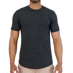 100% Baumwolle/Schwarz 85% Baumwolle/15% Viskose T-Shirts Herren Long Line Drop Cut T-Shirts