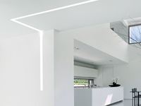 Perfil de yeso A6014 para tiras LED, perfil de aluminio empotrado para techos y paredes