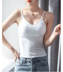 Top court à bretelles Spaghetti pour femme, Camisole sexy, haut court, à bretelles Spaghetti - Product Image 5