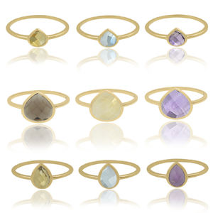 เครื่องประดับแฟชั่นคลาสสิกแหวนพลอยชุบทอง18K 925เงินสเตอร์ลิงหลากสีพร้อมส่ง - Product Image 6