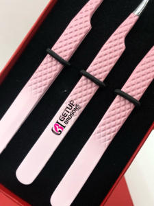 คีมหนีบขนตาแบบกระจกผีเสื้อเคลือบสองสีอุปกรณ์เสริมความงามด้ามจับเพชรสไตล์ใหม่ - Product Image 5