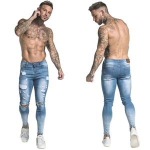 GINGTTO <span class=keywords><strong>Jeans</strong></span> <span class=keywords><strong>Skinny</strong></span> da <span class=keywords><strong>Uomo</strong></span> Effetto Usurato a <span class=keywords><strong>Vita</strong></span> <span class=keywords><strong>Alta</strong></span> con Cerniera e Vestibilità alla Caviglia, in Denim Lavato - Ideali per Dropshipping - Product Image 1