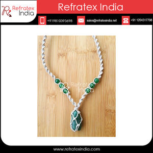 Collar de Macramé con Piedras de Diseño Nuevo y Elegante, Joyería de Macramé con Cordones de Algodón para Fiestas, Suministro al por Mayor - Product Image 3