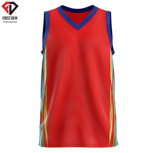 Maillots de basket-ball numérique bleu/jaune à effet Sublimation, grande taille, Design d'usine, prix attrayant, respirant - Product Image 3