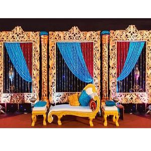 Mariage musulman Nikah Décor D'étape Cadres Romantique De Mariage De Mariée En Or Cadre de Scène De Mariage De Luxe Décoration Cadres Dorés - Product Image 1