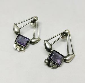 wholesale New arrival latest treanding handmade <b>silver</b> look stone <b>stud</b> ethnic <b>earings</b> for women and girls - Product Image 3