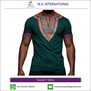 เสื้อยืดดาชิกิผ้าฝ้ายแอฟริกันคุณภาพมาตรฐานแบรนด์แท้ CRAFTSHUB สำหรับทุกเพศ มีสินค้าพร้อมส่งจำนวนมาก - Product Image 4