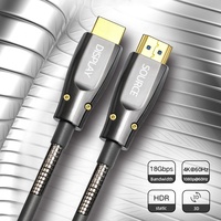 Câble Fibre Optique Mâle-Mâle de Luxe 8K 48 Gbit/s Ultra Long 10M pour Moniteur et Lecteur DVD avec Conducteur Plaqué Or et Blindage