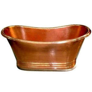 อ่างอาบน้ำทองแดงโบราณรองเท้าแตะคู่ทองเหลืองดีไซน์อิสระที่ทันสมัยพร้อมนิกเกิลขัดเงาผสมผสานของความสวยงามและความทนทาน - Product Image 1